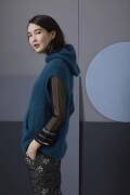 Knitting set Sleeveless pullover with hood MOHAIR LUXE with knitting instructions in garnwelt box