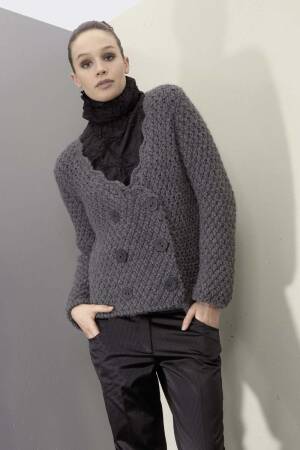 Strickanleitung Grosszügiger Zweireiher 164-06 LANGYARNS ANDINA als download