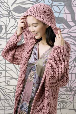 Strickanleitung Jacke mit Kapuze 233-07 LANGYARNS GRANDE als download