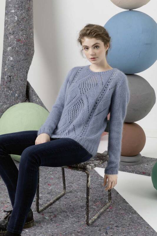 Patron De Tricot Pullover Mohair Lang Yarns - Téléchargement Design, Manches Longues, Pour Dames