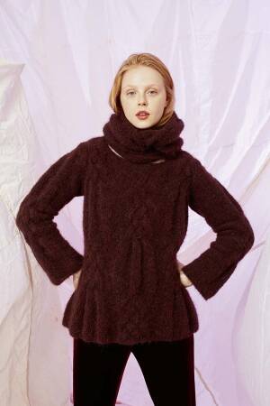 Knitting instructions Sweater with cables 261-45 LANGYARNS PASSIONE as download