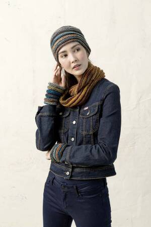 Knitting instructions Hat, cowl and warmers FLY_018 LANGYARNS MILLE COLORI 200 G as download