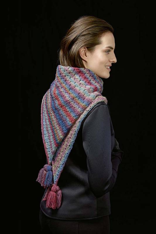 Knitting instructions Square shawl FLY-35 LANGYARNS NOVENA COLOR as download