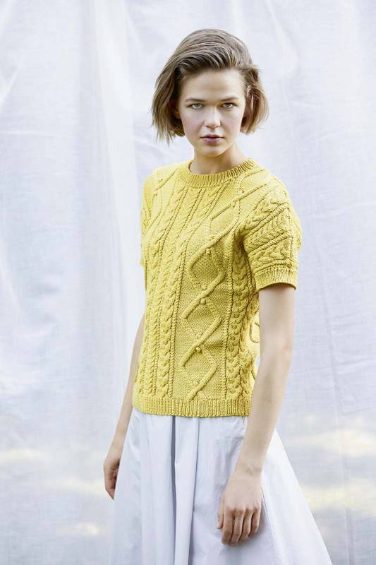 Knitting instructions Short-sleeved sweater PTO-010_02 LANGYARNS SOFT COTTON as download