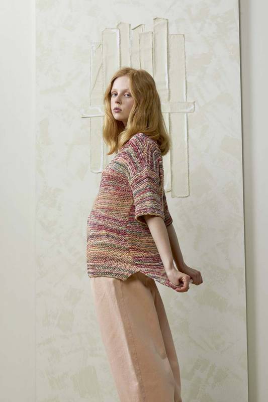 Knitting instructions Short-sleeved sweater PTO-011 04 LANGYARNS LILY / MOHAIR LUXE as download
