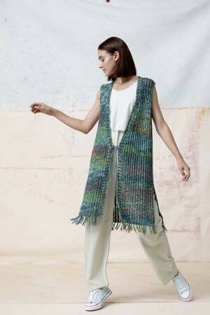 Knitting instructions Long vest PTO-019_02 LANGYARNS CAMILLE as download