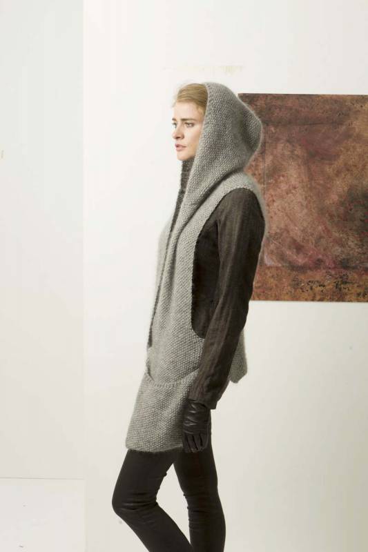 Knitting instructions Waistcoat with hood 990-23 LANGYARNS ASIA / MOHAIR LUXE as download
