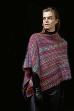 Strickset Cape Lang Yarns MILLE COLORI SUPERKID mit Anleitung in garnwelt-Box S-M