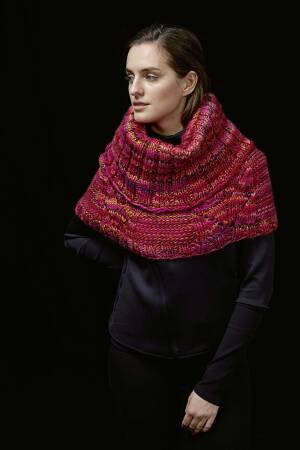 Strickset Kapuzenschal Lang Yarns MILLE COLORI BIG mit Anleitung in garnwelt-Box