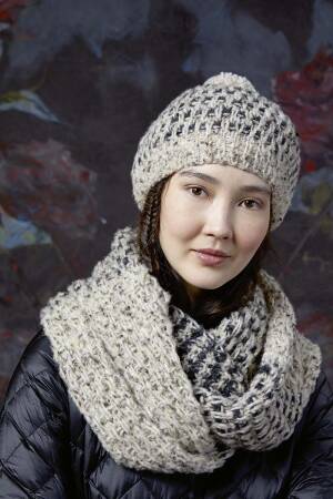 Strickset Mütze Lang Yarns ARIO mit Anleitung in garnwelt-Box