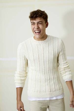 Strickset Herrenpullover Lang Yarns MERINO  COMPACT mit Anleitung in garnwelt-Box