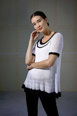 Strickset Kurzarmpullover Lang Yarns LINO mit Anleitung in garnwelt-Box S