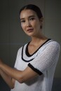 Knitting set Short-sleeved sweater LINO with knitting instructions in garnwelt box in size L
