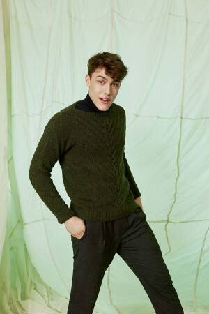 Strickset Herrenpullover Lang Yarns GORDON mit Anleitung in garnwelt-Box S