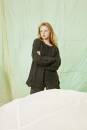 Knitting set Cardigan with round yoke  with knitting instructions in garnwelt box in size S