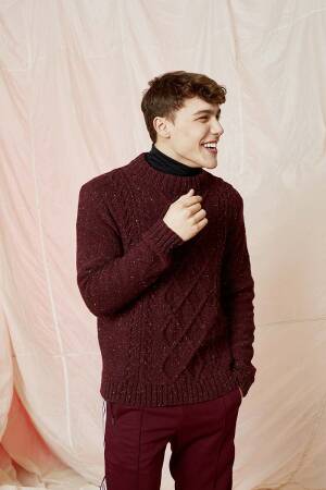 Strickset Herrenpullover Lang Yarns GORDON mit Anleitung in garnwelt-Box S