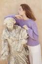 Knitting set Sweater with cut out back  with knitting instructions in garnwelt box in size S