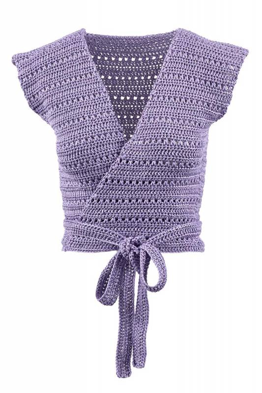 Strickset Crocheted top with wrap front SUNSHINE mit Anleitung in garnwelt-Box in Gre S