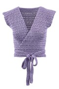 Knitting set Crocheted top with wrap front  with knitting instructions in garnwelt box in size M