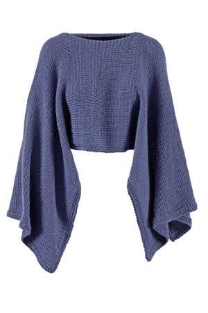 Strickset Poncho WAD WOOLADDICTS GLORY OUT-OF-THE-BLUE mit Anleitung in garnwelt-Box