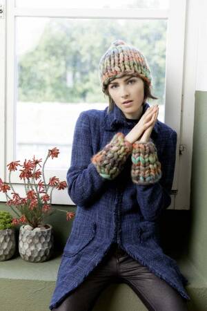Strickset Mütze und Stulpen Lang Yarns SMILLA mit Anleitung in garnwelt-Box DG