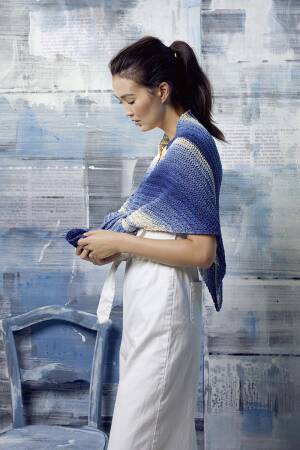 Strickset Dreiecktuch Lang Yarns SOL DÉGRADÉ mit Anleitung in garnwelt-Box