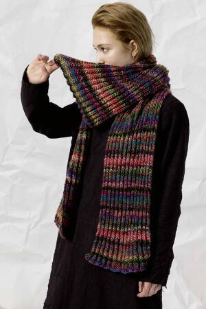 Strickset Schal Lang Yarns MILLE COLORI  G mit Anleitung in garnwelt-Box ca 28 x 200 cm