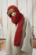 Knitting set Hooded scarf  with knitting instructions in...