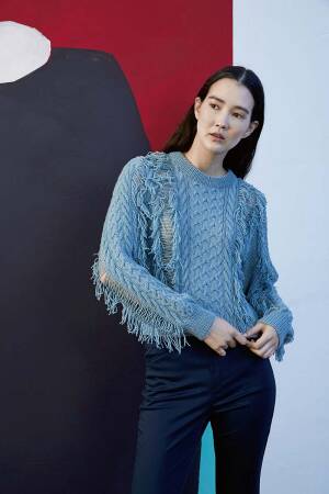 Strickset Pullover Lang Yarns CASHMERE COTTON mit Anleitung in garnwelt-Box S