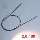 Lana Grossa Rundstricknadel Aluminium Fashion 80cm / 2,0mm