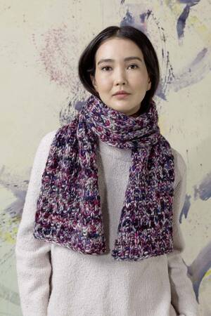 Strickset Schal Lang Yarns LYONEL mit Anleitung in garnwelt-Box ca 30 x 40 cm
