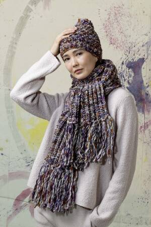 Strickset Mütze Lang Yarns LYONEL mit Anleitung in garnwelt-Box DG