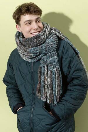 Strickset Schal Lang Yarns DUKE mit Anleitung in garnwelt-Box ca 28 x 180 cm