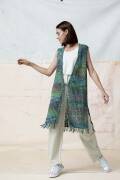 Knitting set Long vest  with knitting instructions in...