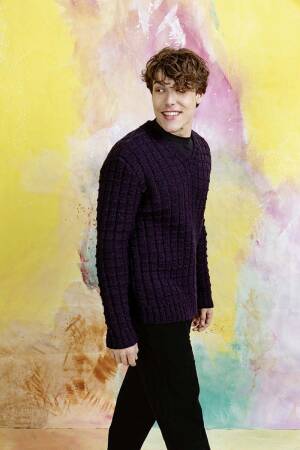 Strickset Herrenpullover Lang Yarns LONDON mit Anleitung in garnwelt-Box S