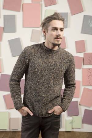 Strickset Herrenpullover Lang Yarns DONEGAL mit Anleitung in garnwelt-Box