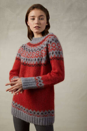 Strickset Pullover Lang Yarns MOHAIR LUXE / MERINO  LACE mit Anleitung in garnwelt-Box S-M
