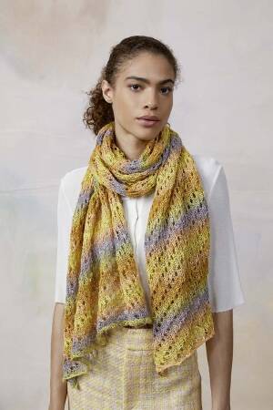 Knitting set Shawl LINELLO with knitting instructions in garnwelt box