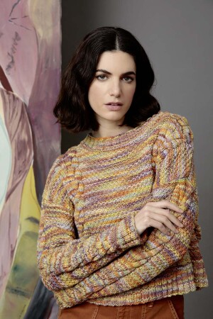 Strickset Pullover Lang Yarns LEO mit Anleitung in garnwelt-Box M