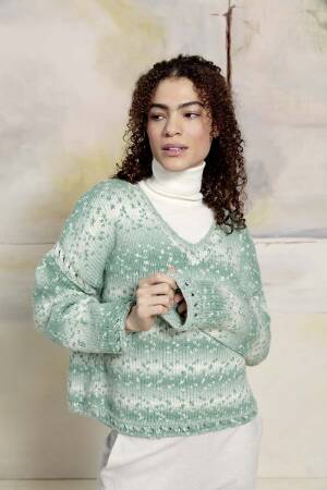 Strickset Pullover Lang Yarns SNOWFLAKE mit Anleitung in garnwelt-Box