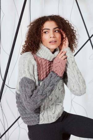 Knitting set Sweater MALOU LIGHT with knitting instructions in garnwelt box