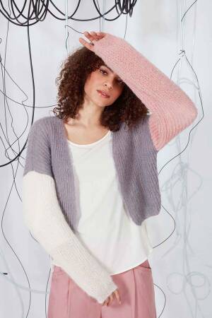 Strickset Jacke Lang Yarns ALPACA SUPERLIGHT mit Anleitung in garnwelt-Box S