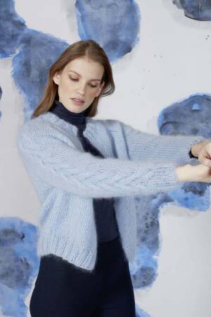 Strickset Jacke MOHAIR LUXE LAME mit Anleitung in garnwelt-Box in Größe S