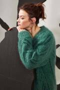 Strickset Mantel Lang Yarns MERINO  / MOHAIR LUXE mit Anleitung in garnwelt-Box S-M