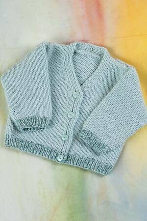 Strickset Jacke Lang Yarns MERINO  BEBE / PAILLETTES mit Anleitung in garnwelt-Box