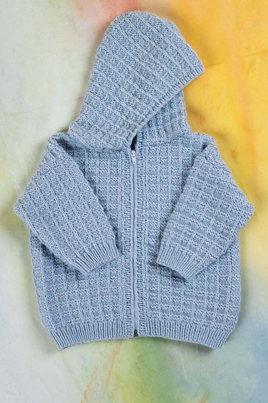 Knitting set Zip-up hoodie MERINO 200 BEBE with knitting instructions in garnwelt box