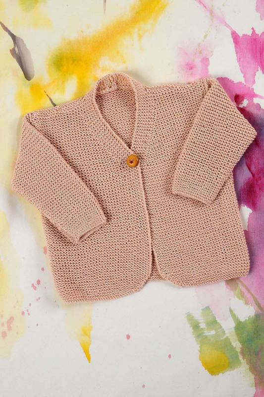Knitting set Cardigan BABY COTTON with knitting instructions in garnwelt box in size 56-62