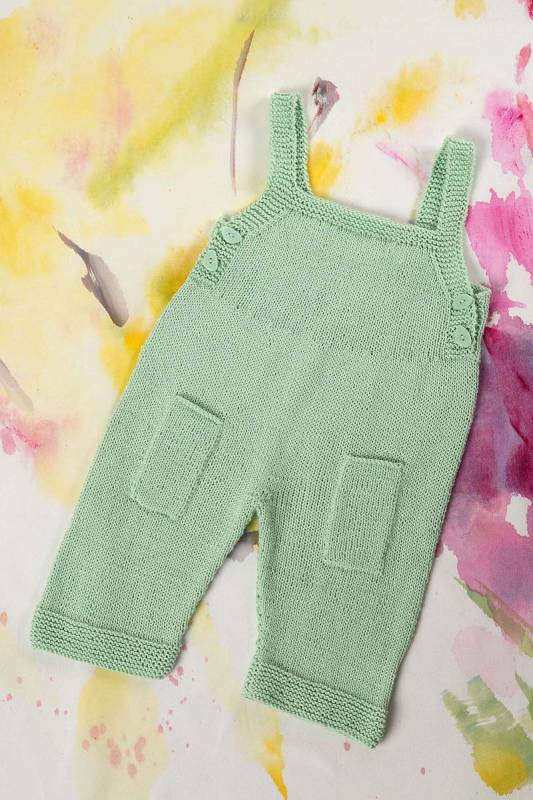 Knitting set Dungarees BABY COTTON with knitting instructions in garnwelt box in size 56