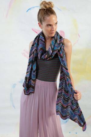 Knitting set Scarf  with knitting instructions in garnwelt box