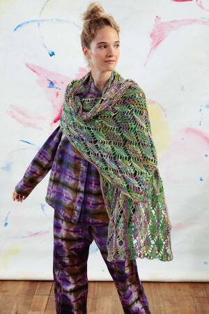 Strickset Schultertuch Lang Yarns KARMA mit Anleitung in garnwelt-Box ca 60 x 164 cm